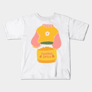 Pretty Pumpkin Spice Girl Gift for Woman and Girls Evergreen Kids T-Shirt